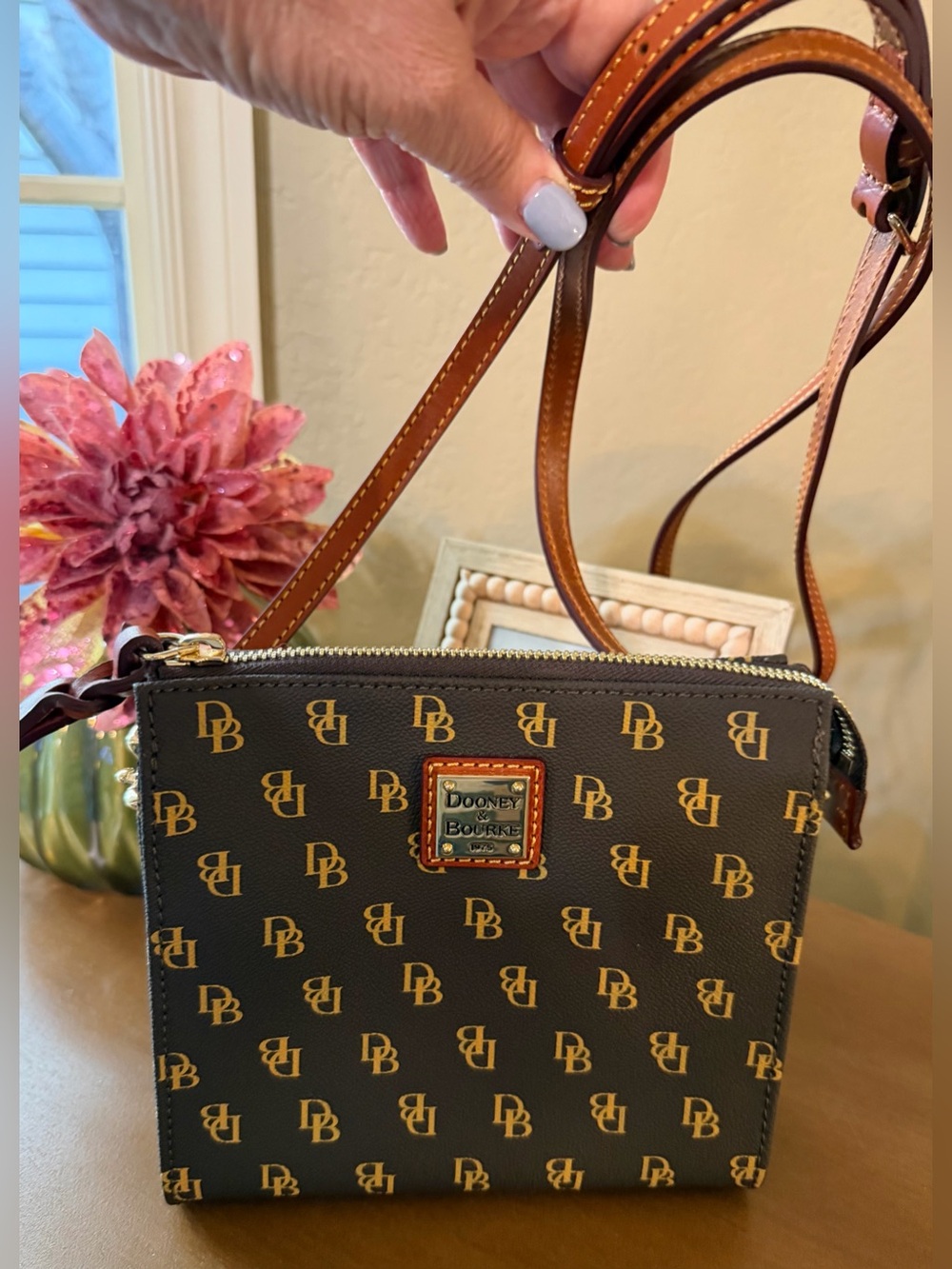 Dooney & Bourke Brown & Tan DB Logo Crossbody- NWOT